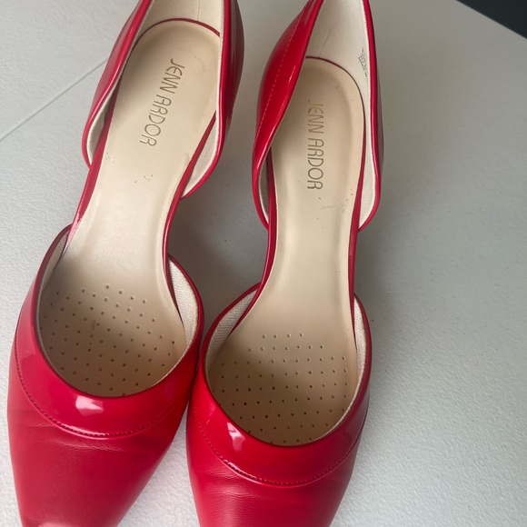 JENN ARDOR Red with Patent Leather trim Women's Pumps Low kitten Heel Pumps Sz 9 - Picture 5 of 16